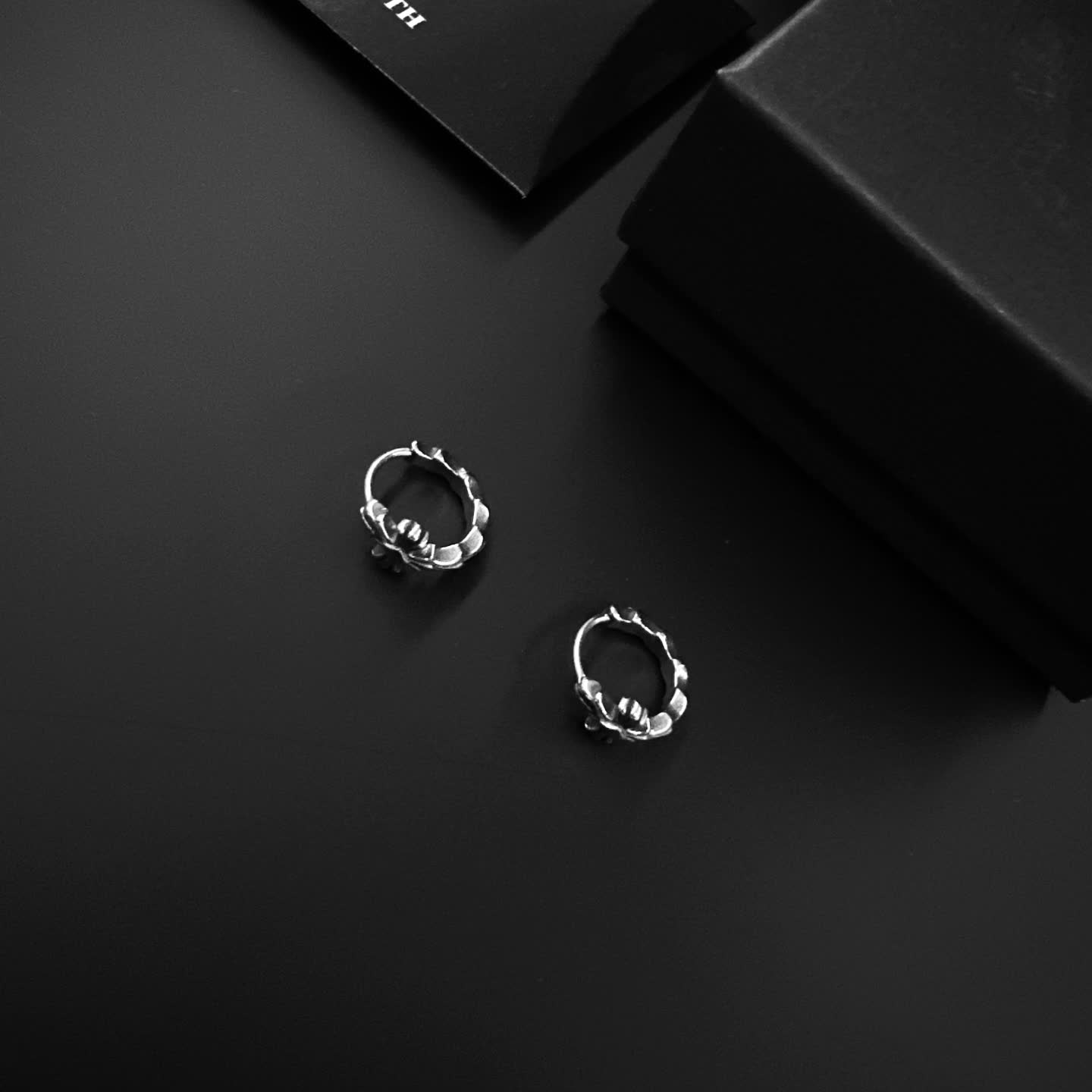Chrome Hearts Silver Hoop Earrings